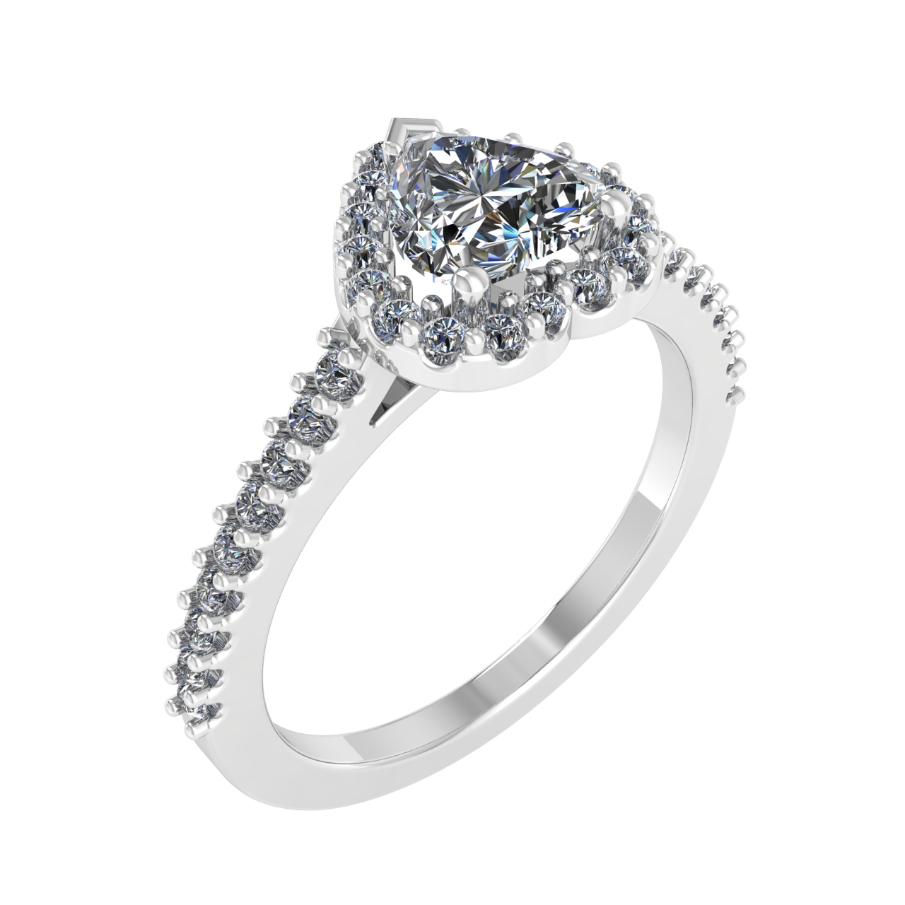 HALO 6.00mm x 6.00mm HEART ENGAGEMENT RING